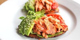 Sweet Potato Toast with Smoked Salmon & Guacamole