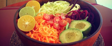 Citrus Avocado and Beet Zoodles Salad