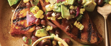 Sweet Potato Steaks with Grilled Salsa