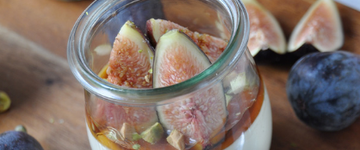 Honey Figs with Mascarpone & Pistachios
