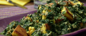 Saag Paneer: Spinach with Indian Cheese