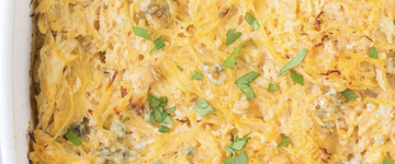 Keto Buffalo Chicken Spaghetti Squash Casserole