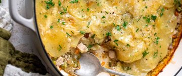 Leftover Turkey Pot Pie Gratin