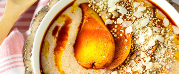 Chai Masala Amaranth Porridge & Saffron Pears