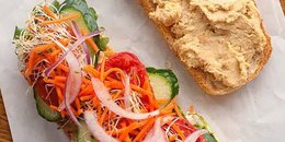 Veggie Sandwich with Butternut Sage Hummus