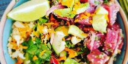 Tuna Poke Salad Bowl with Cauliflower Rice