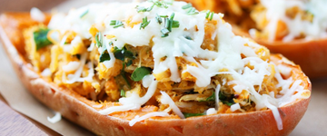 Italian Chicken and Spinach Stuffed Sweet Potatoes