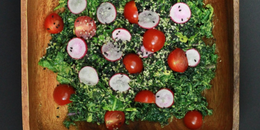 Chicken Kale Salad with Radish & Tomato