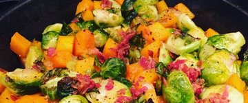 Roasted Brussels Sprouts and Butternut Squash