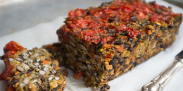 Black Bean Veggie Loaf with Cherry Tomato Topping