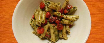 Gluten-Free Pesto Pasta With Roasted Tomatoes
