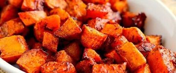 Roasted Maple Cinnamon Sweet Potatoes