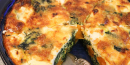 Sweet Potato Crusted Quiche with Mushroom & Greens