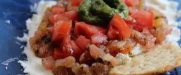 Goat Cheese and Bruschetta Layers Dip