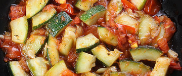 Simmered Zucchini with Tomatoes