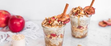 Apple Chia-Oat Parfaits with Creamy Tahini-Caramel
