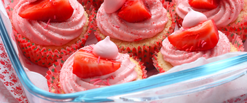 Strawberry Cupcakes with Fresh Berries