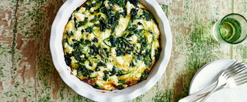 Pastry-Less Spanakopita with Mixed Greens