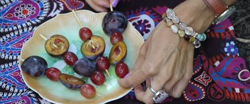 Plum-Grape Kebabs