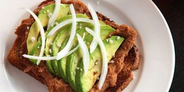 Toast With Refried Beans and Avocado (Vegan)