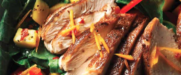 Chicken on Mustards with Pineapple Vinaigrette