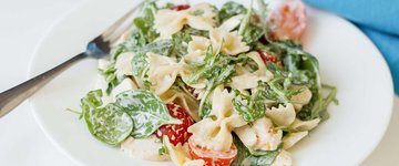 Kale Caesar Pasta Salad