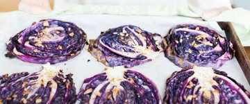 Red Cabbage Steak with Salmon & Pineapple Salsa