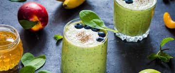 Angie's green protein smoothie with avocado