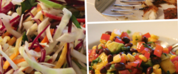 Fish Tacos and Black Bean Salad