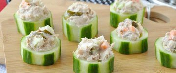 Cashew Tuna Salad Cucumber Bites- Paleo