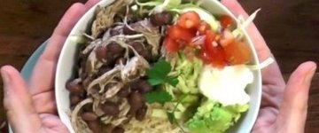 Instant Pot Chicken, Beans & Rice Burrito Bowl