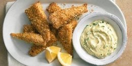 Easy Baked Fish Sticks with Herbed Sauce