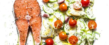 One Pan Lemon Herb Salmon & Zucchini