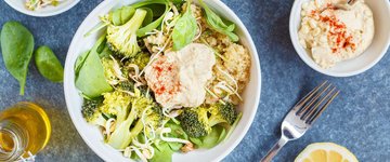 Roasted Chickpea Nourish Bowl with Peanut Cream