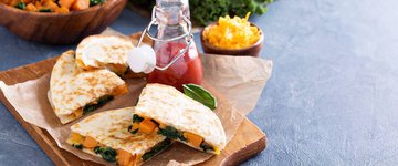 Black Bean, Sweet Potato, and Kale Quesadillas