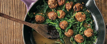 Lamb Meatballs with Garlic & Spinach