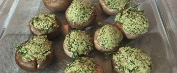 "Dill"icious Almond Stuffed Mushrooms