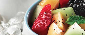 Three Citrus Mint Dressing on Seasonal Fresh Fruit