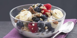 Yogurt with Fruit & Chocolate Covered Almonds