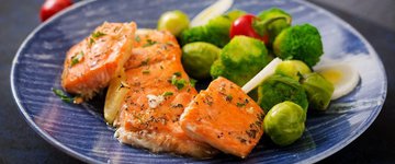 Organic Salmon and Roasted Brussels Sprouts