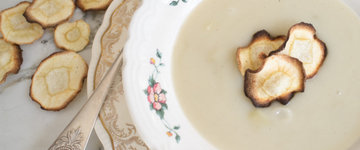 Summertime Parsnip Soup with Parsnip Chips