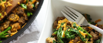 Beef, Sweet Potato & Kale Skillet