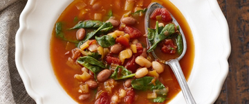 Tuscan Soup with Tomatoes, Spinach and Beans