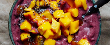 Blueberry Coconut Smoothie with Baobab Caramel