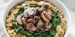 Creamy Barley Risotto with Mushrooms and Spinach