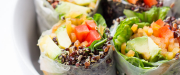 Quinoa Summer Rolls with Peanut Sauce