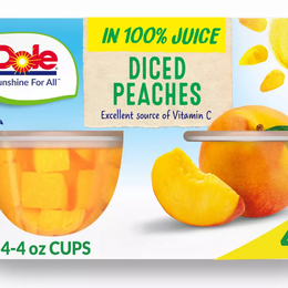 Dole Fruit Bowls - Diced Peaches in 100% Juice