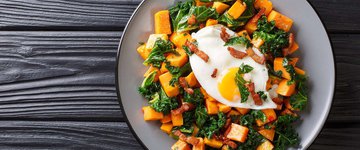 Sweet Potato and Kale Hash with Fried Eggs