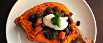 Sweet Potato with Warm Black Bean Salad