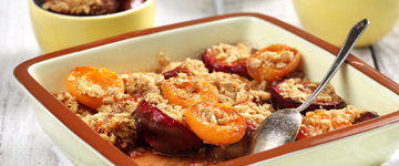 Roasted Stone Fruit with Cookie Crumble